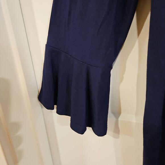 Kim Rogers Navy Blue Cardigan with bell cuffs sz M - Picture 5 of 8
